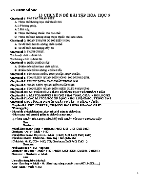 13 chuyên đề bài tập Hóa học 9